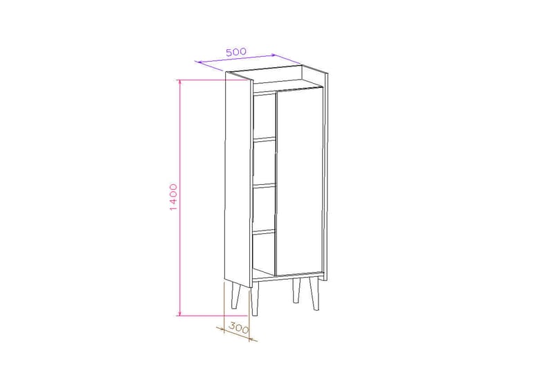 LOGGY Highboard 50x30 cm Natur/Vit - Förvaring - Förvaringsmöbler - Byrå