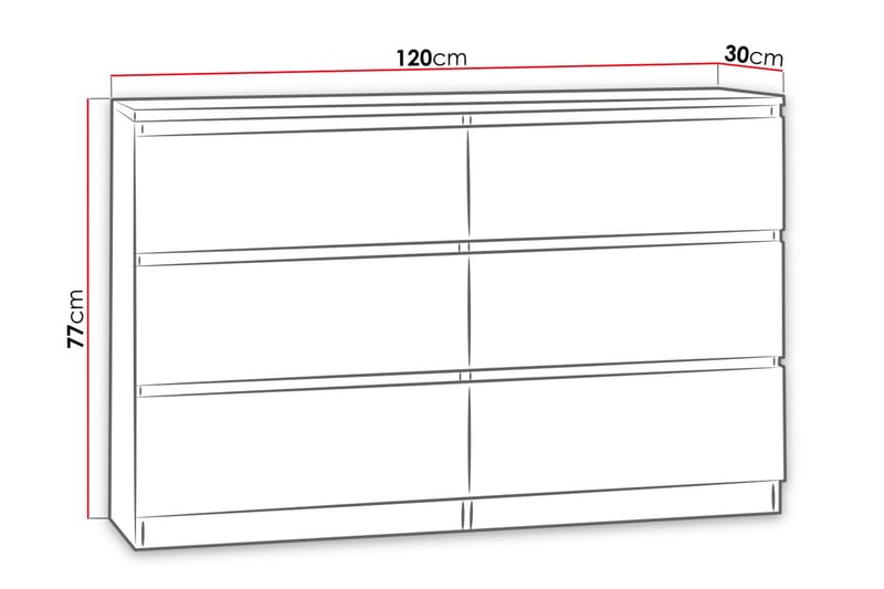 MALWA Byrå 120x30x77 cm - Svart - Förvaring - Förvaringsmöbler - Byrå