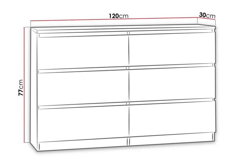 Malwa Byrå 120x30x77 cm - Svart - Förvaring - Förvaringsmöbler - Byrå