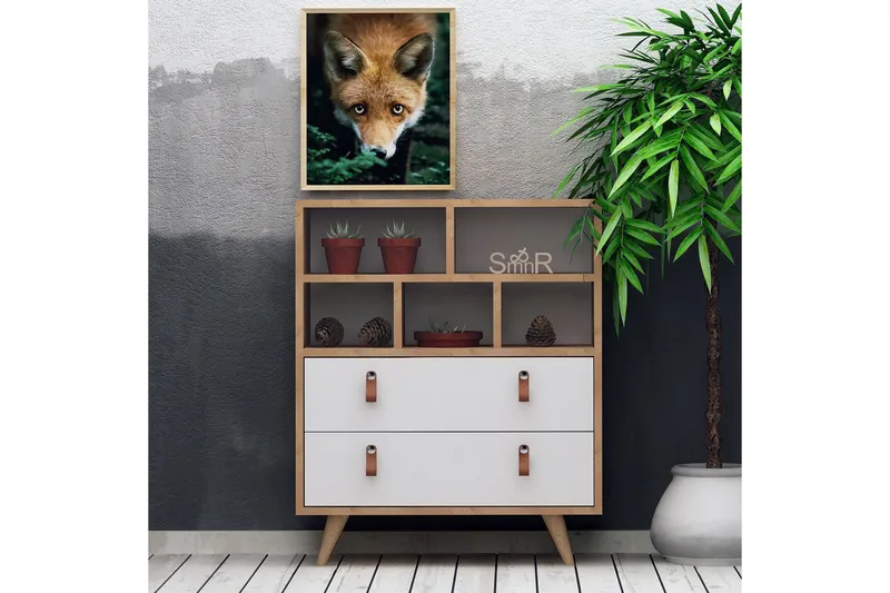 Mod Design Byrå Läderbeslag - Grå/Trä - Förvaring - Förvaringsmöbler - Byrå