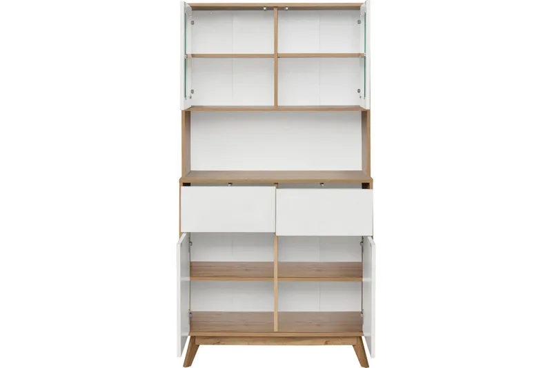 Mohak Byrå m. Överskåp - Vit/Brun - Förvaring - Förvaringsmöbler - Byrå