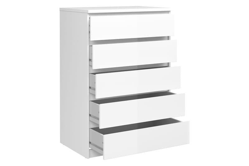 Naia Byrå 77 cm 5 Lådor - Vit/Högglans - Förvaring - Förvaringsmöbler - Byrå
