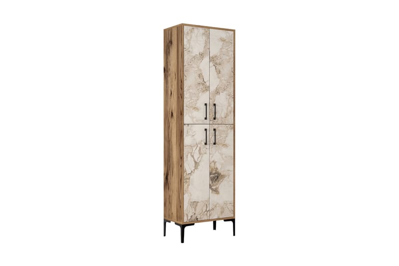 NAUEN Highboard 60x35 cm Mörkbrun/Vit - Brun/Vit - Byrå