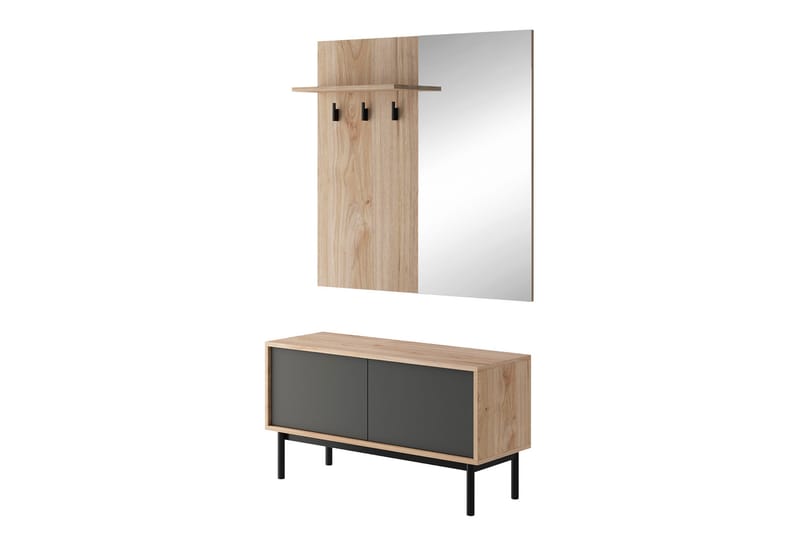 NEVINS Garderob 39x104 cm Grafit - Beige/Grå - Förvaring - Förvaringsmöbler - Byrå
