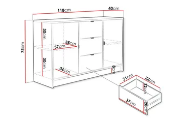 Novaj Highboard - Svart - Förvaring - Förvaringsmöbler - Byrå
