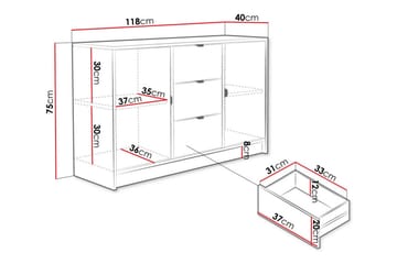 Novaj Highboard - Vit - Förvaring - Förvaringsmöbler - Byrå