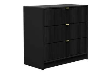 Novaj Hög byrå 80x40x75 cm i Trä med Förvaringslådor - Svart - Förvaring - Förvaringsmöbler - Byrå