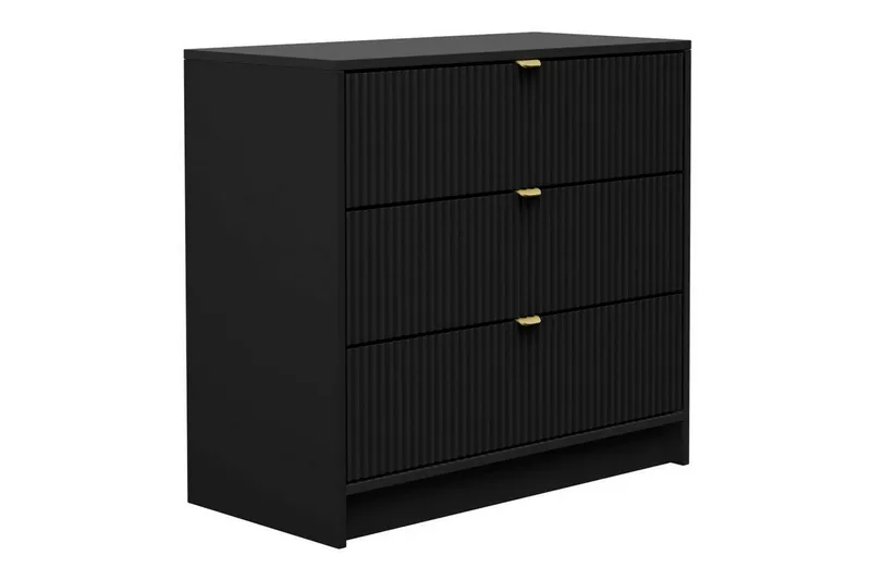 Novaj Hög byrå 80x40x75 cm i Trä med Förvaringslådor - Svart - Förvaring - Förvaringsmöbler - Byrå