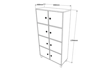 Numandro Highboard 40x96 cm - Teak/Antracit - Förvaring - Förvaringsmöbler - Byrå