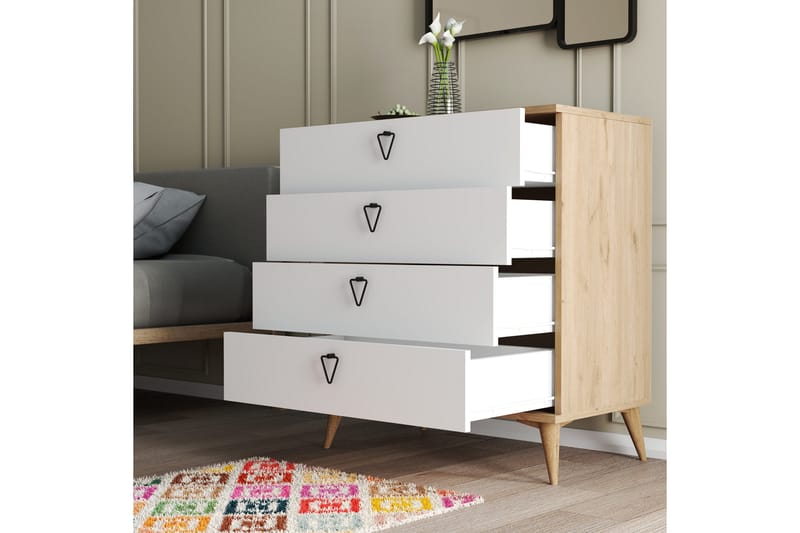 OBURUS Byrå 80x90,8 cm Brun - Förvaring - Förvaringsmöbler - Byrå