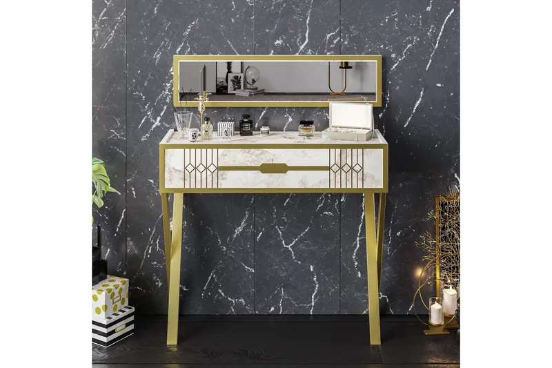 Ocotla Byrå 90x32 cm Låda - Vit - Möbler - Bord - Sminkbord