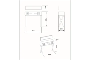Ocotla Byrå 90x32 cm Låda - Vit - Möbler - Bord - Sminkbord