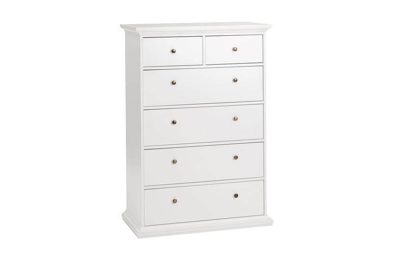 Paris Byrå 140 cm Hög - Vit - Förvaring - Förvaringsmöbler - Byrå