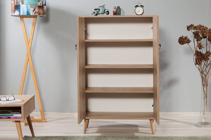 PETRONILA Skåp 80 cm Vintage Trä - Brun/Röd - Förvaring - Förvaringsmöbler - Byrå