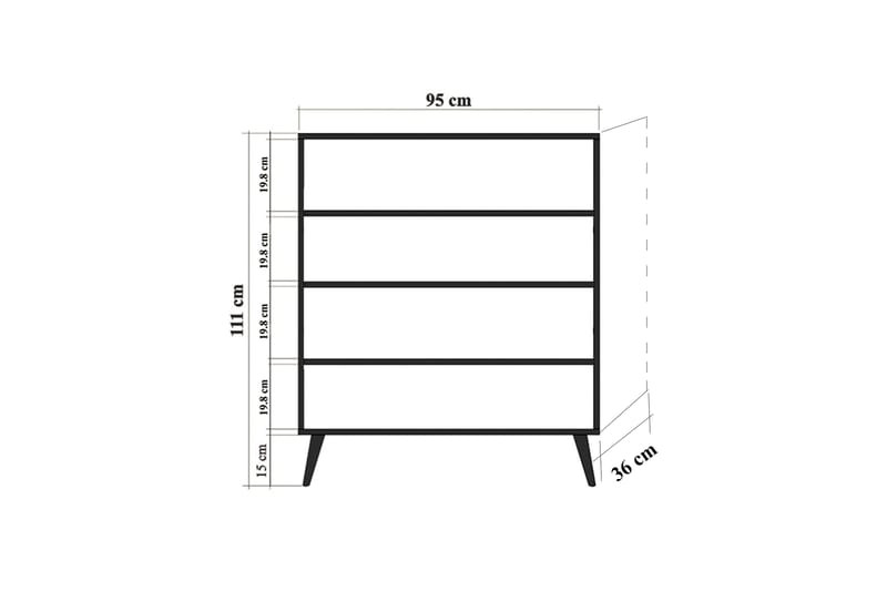 PETRONILA Skåp 95 cm Regnbågspanel Trä - Flerfärgad - Förvaring - Förvaringsmöbler - Byrå