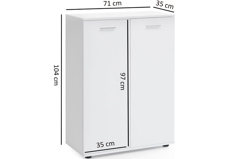 Pinuelas Byrå 71x35 cm - Vit - Förvaring - Förvaringsmöbler - Byrå