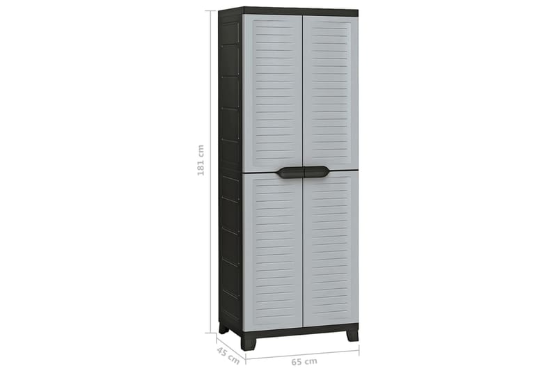 Plastskåp 65x45x181 cm - Grå - Förvaring - Förvaringsmöbler - Byrå