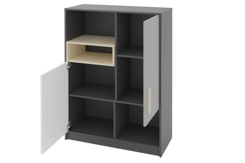 POK Förvaringsskåp 90x40x130 cm - Svart/Vit - Förvaring - Förvaringsmöbler - Byrå