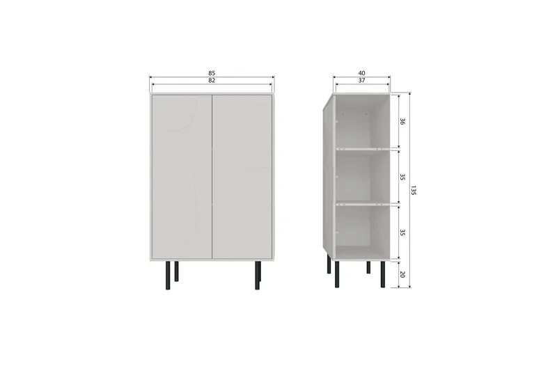 Popinder Highboard - Beige - Förvaring - Förvaringsmöbler - Byrå
