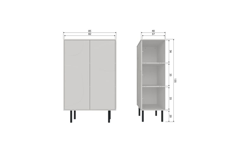 Popinder Highboard - Beige - Förvaring - Förvaringsmöbler - Byrå