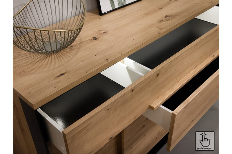 QUANT Byrå 41x130 cm Ek/Svart - Ek/Svart - Förvaring - Förvaringsmöbler - Byrå