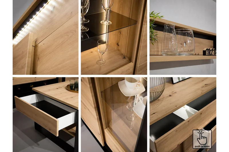 Quant Byrå 41x130 cm - Ek/Svart - Förvaring - Förvaringsmöbler - Byrå