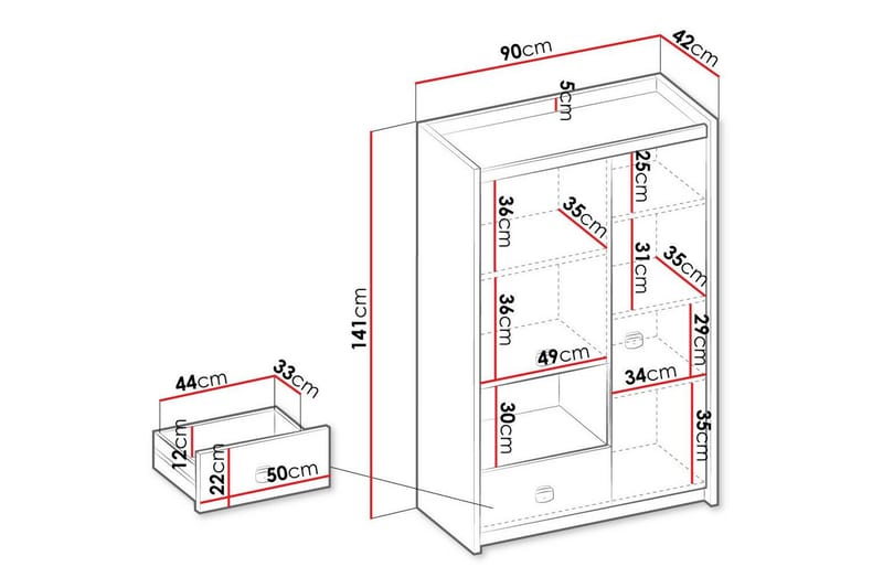 Rathmore Highboard - Grå - Förvaring - Förvaringsmöbler - Byrå
