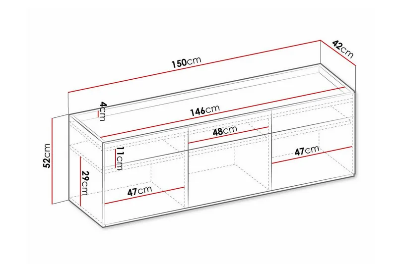 Rathmore Highboard Ljusgrå - Förvaring - Förvaringsmöbler - Byrå