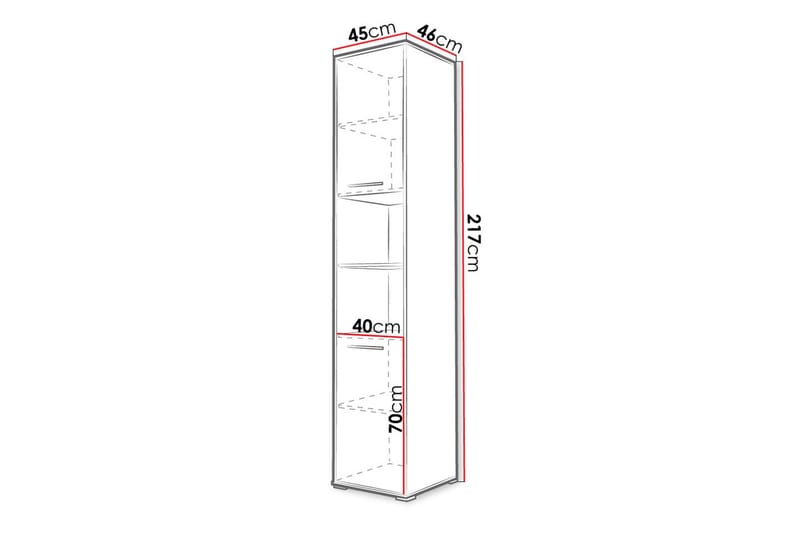 Rauk Förvaringsskåp 45 cm White High gloss 45x46x217 - Förvaring - Förvaringsmöbler - Byrå
