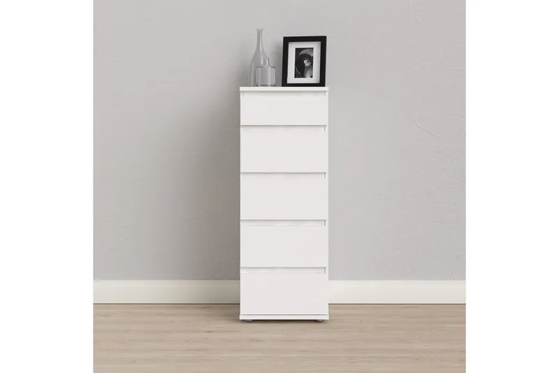 Rengo Byrå Smal 5 Lådor - Vit - Förvaring - Förvaringsmöbler - Byrå