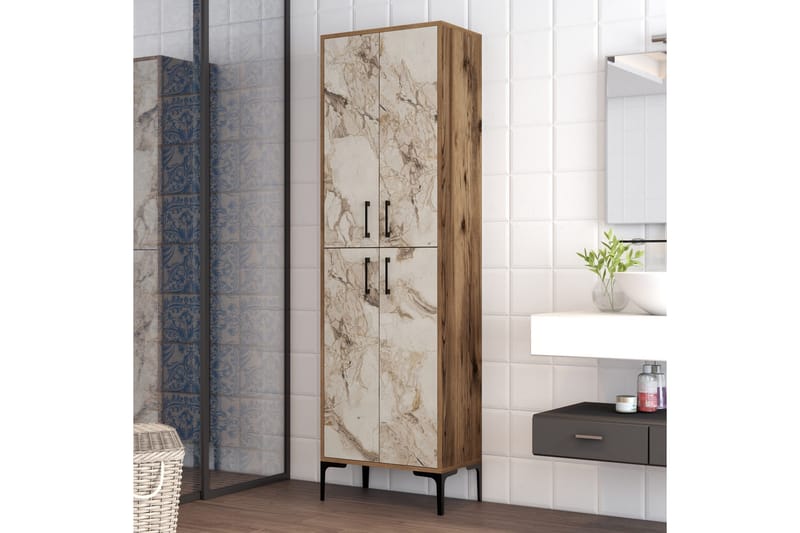 Retzow Highboard 60x35 cm - Brun/Vit - Förvaring - Förvaringsmöbler - Byrå