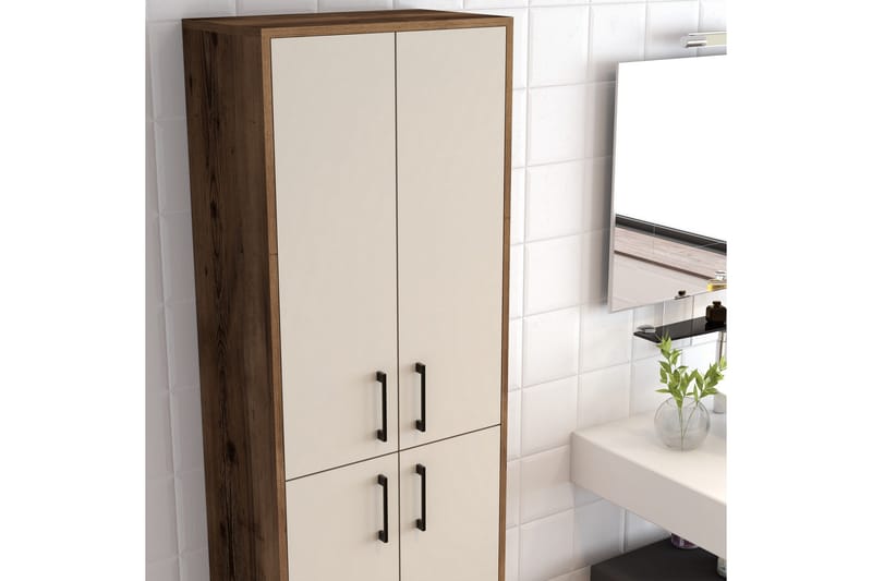 Retzow Highboard 60x35 cm - Mörkbrun/Beige - Förvaring - Förvaringsmöbler - Byrå