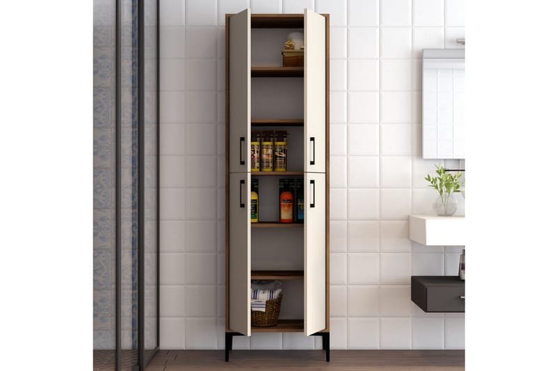 Retzow Highboard 60x35 cm - Mörkbrun/Beige - Förvaring - Förvaringsmöbler - Byrå