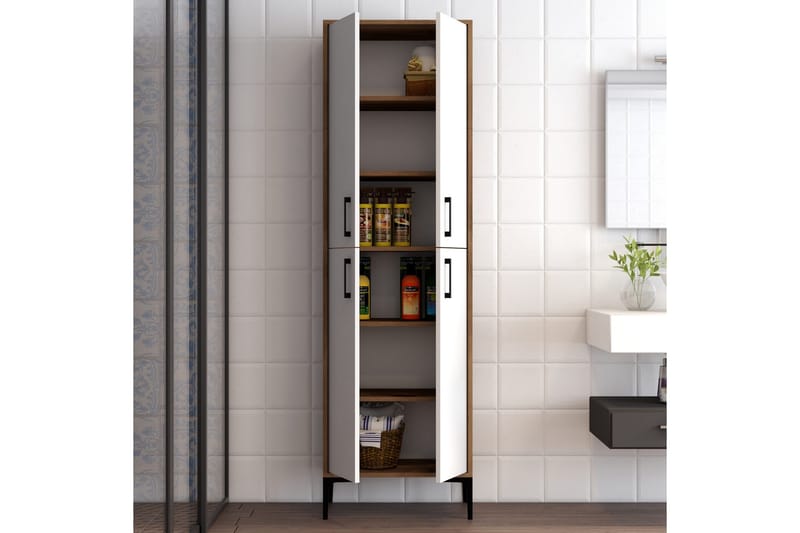 Retzow Highboard 60x35 cm - Mörkbrun/Vit - Förvaring - Förvaringsmöbler - Byrå