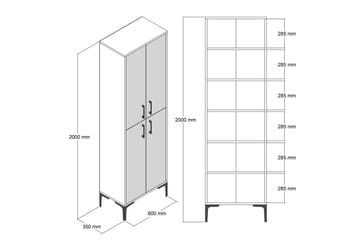 Retzow Highboard 60x35 cm - Mörkbrun/Vit - Förvaring - Förvaringsmöbler - Byrå