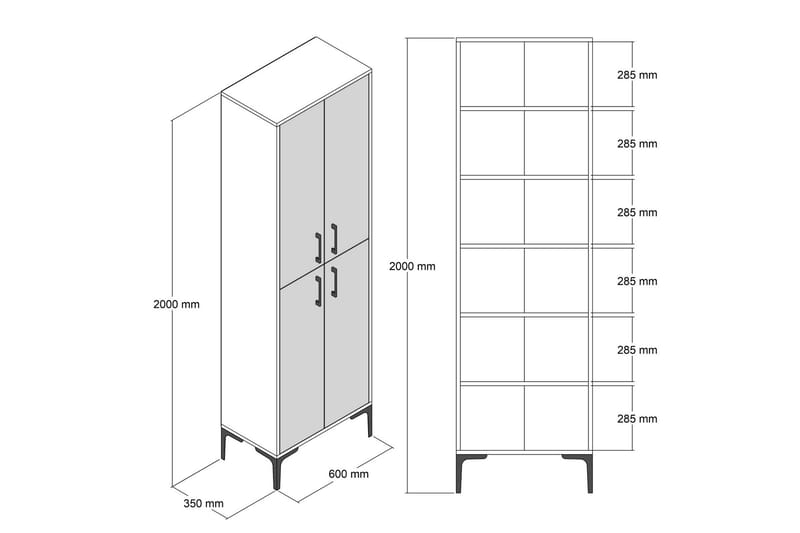 Retzow Highboard 60x35 cm - Mörkbrun/Vit - Förvaring - Förvaringsmöbler - Byrå