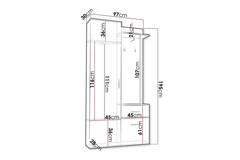 Rosehall Highboard NO_BRAND Black - Förvaring - Förvaringsmöbler - Byrå