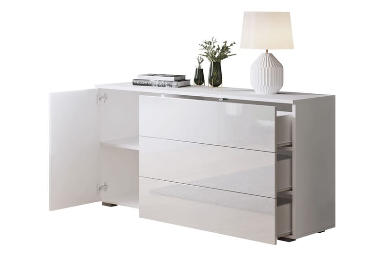 Sagira Byrå 111x68 cm Vit högglans - Vit - Förvaring - Förvaringsmöbler - Byrå