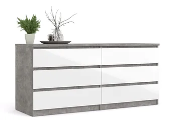Salomns Byrå 50x154 cm - Vit|Grå - Förvaring - Förvaringsmöbler - Byrå