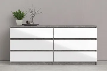 Salomns Byrå 50x154 cm - Vit|Grå - Förvaring - Förvaringsmöbler - Byrå