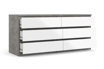 Salomns Byrå 50x154 cm - Vit|Grå - Förvaring - Förvaringsmöbler - Byrå