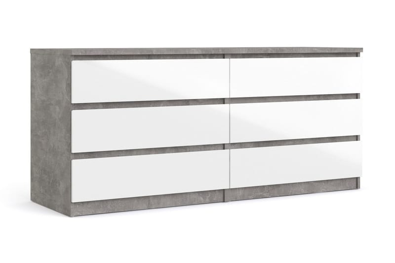 Salomns Byrå 50x154 cm, Vit|Grå