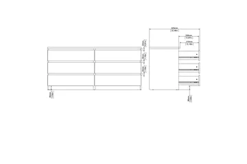 Salomns Byrå 50x154 cm - Vit|Grå - Förvaring - Förvaringsmöbler - Byrå