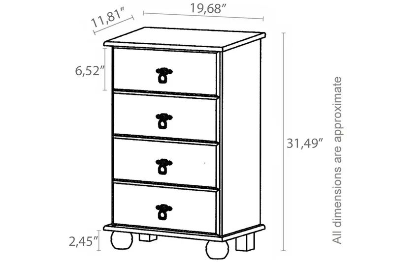 SARALA Byrå 50x80 Vit - Förvaring - Förvaringsmöbler - Byrå
