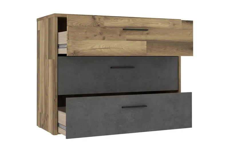 Scrafton Byrå 100 cm - Grå/Brun - Förvaring - Förvaringsmöbler - Byrå