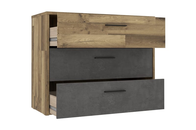 Scrafton Byrå 100 cm - Grå/Brun - Förvaring - Förvaringsmöbler - Byrå