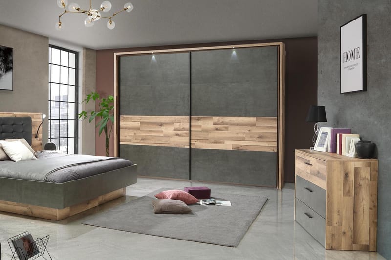 Scrafton Byrå 100 cm - Grå/Brun - Förvaring - Förvaringsmöbler - Byrå