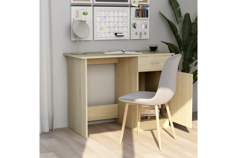 Skrivbord sonoma-ek 100x50x76 cm spånskiva - Brun - Förvaring - Förvaringsmöbler - Byrå - Sekretär