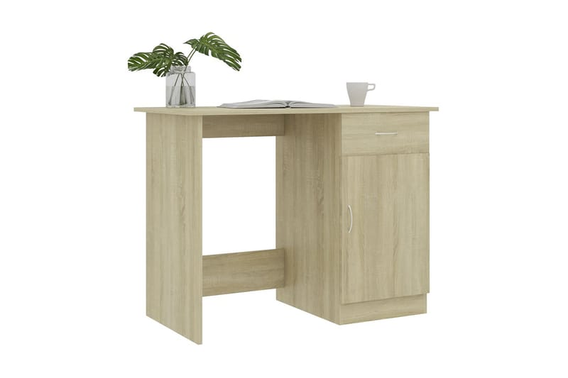 Skrivbord sonoma-ek 100x50x76 cm spånskiva - Brun - Förvaring - Förvaringsmöbler - Byrå - Sekretär