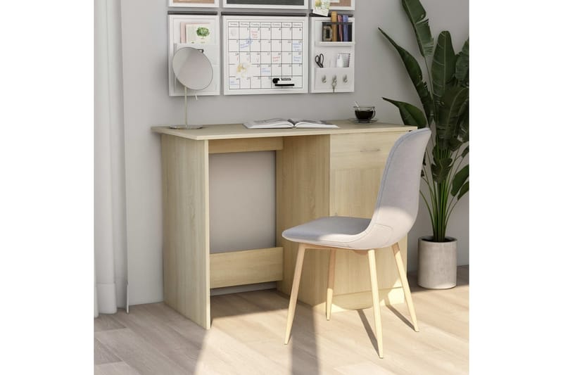 Skrivbord sonoma-ek 100x50x76 cm spånskiva - Brun - Förvaring - Förvaringsmöbler - Byrå - Sekretär
